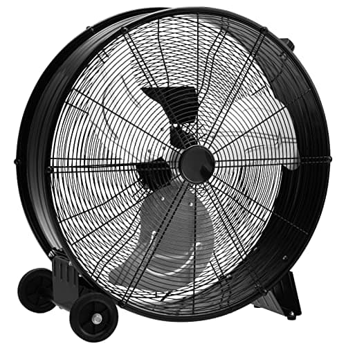 COSTWAY Ventilatore da Terra Industriale a 3 Velocità con Pale in Alluminio, Ventilatore a Piantana Potente ad Alta Velocità su Ruote in Gomma, 65 x 37 x 67 cm (Nero)