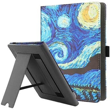 HGWALP Custodia universale per 6-7 pollici eReaders, Folio Stand Cover con cinturino compatibile con Kindle Paperwhite/Colorsoft/Kobo/Tolino/Pocketook/Sony 6" 6.8" 7" E-Book Reader-SS