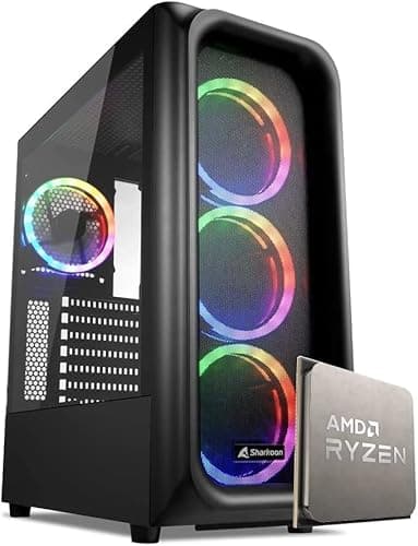 EMCA4 Computer Gaming PC Assemblato Fisso Ryzen 5 4500 - RTX 3060 12GB - M.2 512GB nvme - Ram 16GB DDR4 3200Mhz - ARGB - Windows 11