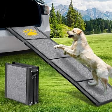 BACOENG 180cm Rampa per Cani Auto pieghevole, Rampa portatile per cani di grossa taglia con Superficie Antiscivolo, disponibile per Auto, Suv, Camion, Letto, Supporta Un Peso Di 110kg