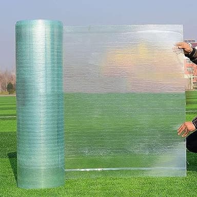 Pensilina Tettoia per Esterno,Lastra di Copertura in Policarbonato,Pannelli da Tetto in Fibra di Vetro 0,8mm,Foglio Illuminazione Diurna Isolanti Trasparenti,per Serra,Garage (0.6x1m)