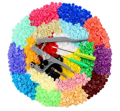 ilauke - 400 bottoni a pressione in plastica, con pinze T5, 12 mm, 20 colori