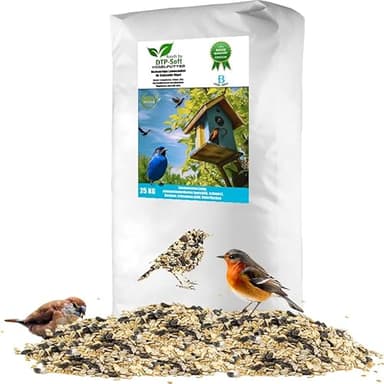 Mangime per uccelli selvatici, mangime per uccelli selvatici, per tutto l'anno, mix B (25 kg)