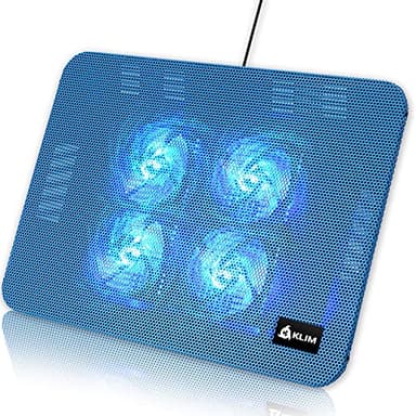 KLIM Serenity + Base di raffreddamento per PC Portatili da 11" a 15.6" + Perfetta per Laptop di Piccole e Medie dimensioni + Stabile con Robusta Griglia Metallica + Silenziosa + NOVITÀ Versione (Blu)