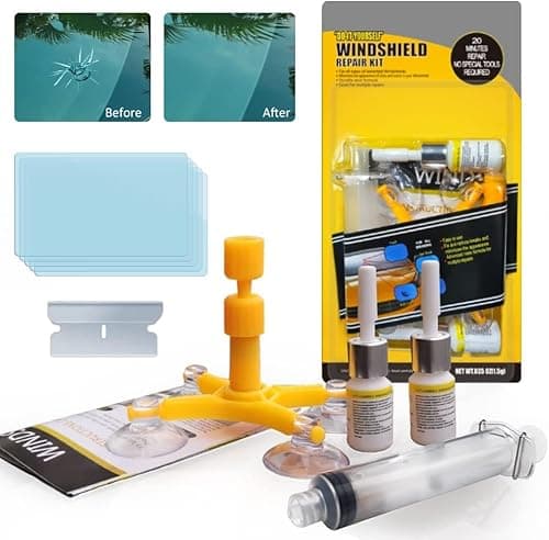 Manelord Auto Kit Riparazione Parabrezza con Resina Riparazione Parabrezza per Car Parabrezza Chips e Cracks, Bulls-Eye, Ragnatela, Star-Shaped, Nicks, Mezzaluna