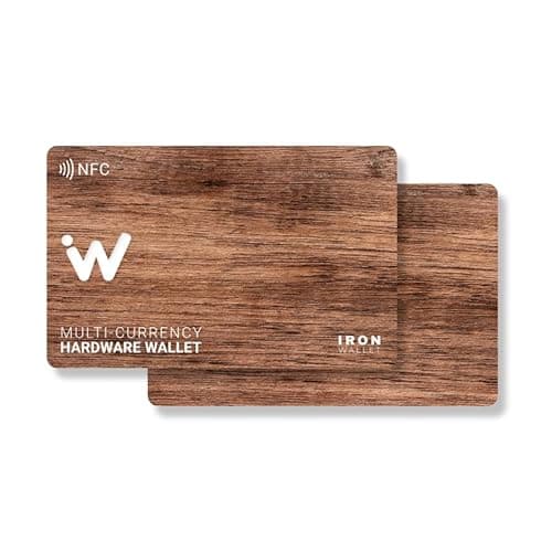 IronWallet Wooden Card - Pack of 2 - Cold Crypto Wallet - Сold storage crypto wallet for Bitcoin, Ethereum and other cryptocurrencies - Offline hardware and secure wallet - Smart Wallet Coin Storage