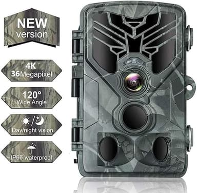 FunKind Fotocamera Caccia Fototrappola 50MP 4K, Fototrappole Infrarossi, IP65 Impermeabile, Grandangolare 120 °, Fototrappola con SD da 32 GB (HC810A)