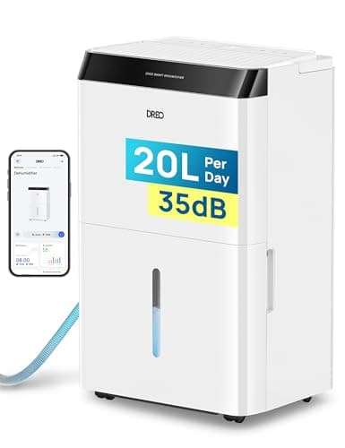 Dreo Deumidificatore Casa Muffa 20L/24h, Alexa & WiFi, Tanica da 3.4L, Deumidificatore silenzioso 38dB, 40㎡, con 3 Modalità d’Uso, Timer e Asciugatura del Bucato, per bagno, camera da letto, cantina