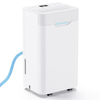 Deumidificatore Casa Muffa 12L/24h, Adatto fino a 40㎡, Tanica da 2000ML, Poco rumoroso, 3 Modalità, Timer 24H, Deumidificazione Automatica Smart, Drenaggio Continuo, Asciugatura Vestiti