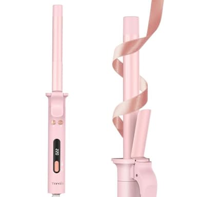 Terviiix Ferro arricciacapelli rotante automatico rivoluzionario LONG Barrel Ferro arricciacapelli professionale per piccoli ricci, tamburo in ceramica da 19 mm con olio di argan e cheratina, 9