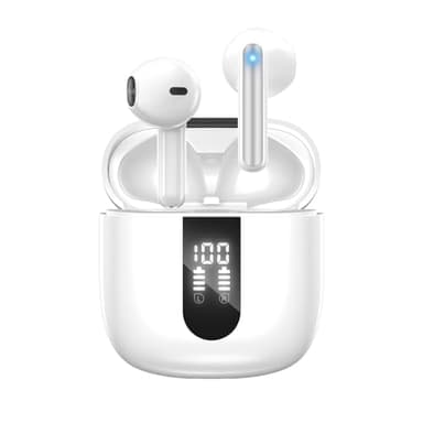 JBES Cuffie Bluetooth, Auricolari Bluetooth 5.4 In Ear Stereo con 4 Microfono ENC, 60 Ore Cuffiette Wireless Cancellazione Rumore, IP5 Auricolare per iPhone e Androide, Earbuds (Avorio)
