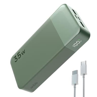 Nobis Caricabatterie Portatile, Alimentatore Mobile 20000mah, Ricarica Rapida per Alimentatore Mobile 35w, Batteria con Schermo Digitale per iPhone,Android, ecc (Verde)
