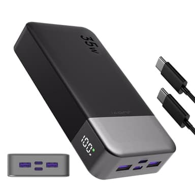 Portable Power Bank 20000mAh, JUOVI 35W caricabatterie portatile, batteria di ricarica rapida, PD3.0 QC4.0 batteria esterna del telefono con display LED per iPhone 16 15, Galaxy, Tablet, Switch, ecc