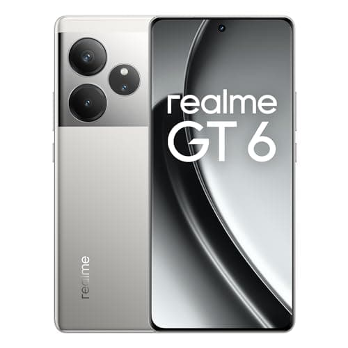 realme GT6 Smartphone 5G 8+256 GB, Snapdragon 8s Gen 3 Chipset, 6000nit Ultra Bright Display, Sony LYT-808 OIS Camera, 120W SUPERVOOC Charge, 5500mAh Massive Battery, Argento, (no adapter)