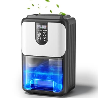 Deumidificatore Casa Muffa 1800ML, Portatile e Ultra Silenzioso (≤30 dB), Spegnimento Automatico, 4-48H Timer& LED, Piccolo Elettrico Deumidificatore per Camera da Letto, Bagno, Armadio, Ufficio
