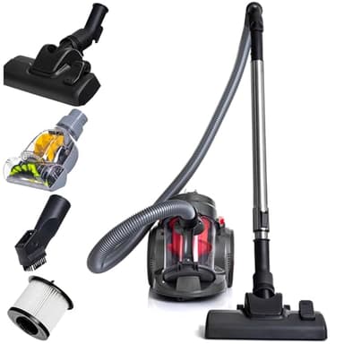 LEHMANN LHOCV-7018 Tinosa Ciclonico Aspirapolvere Senza Sacco, 4000 W, Aspirapolvere con filo Potente e Efficiente, Filtro HEPA Aspirapolvere, Compatto e Leggero, Serbatoio Della Polvere da 1,8 L