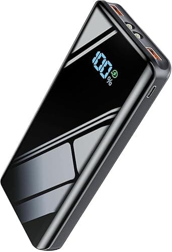 Debopo Power Bank 20000mAh, Caricatore Portatile USB C 20W SCP 22.5W Ricarica Rapida Funzione, Design Sottile Potente Powerbank con Torcia e LED Display per Smartphone, Tablet, All'aperto Campeggio