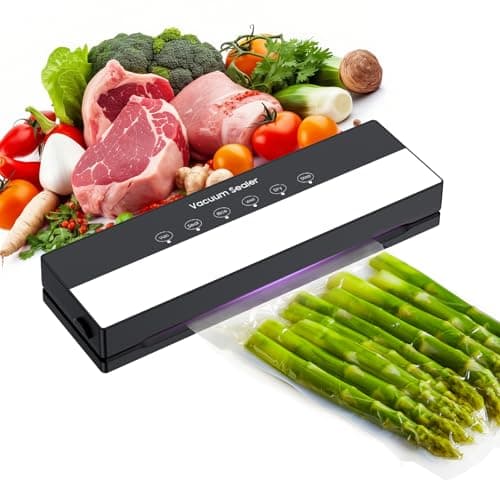 Macchina Sottovuoto Alimenti 5 in 1 con , Automatica Sigillatore Sottovuoto Macchina per Alimenti Secchi che Umidi con 30 Sachetti Sottovuoto Design compatto Vuoto Veloce-nero